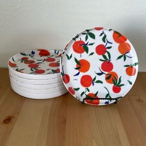 Opalhouse Bamboo Melamine Orange Print 8 inch Salad Plates Set of 6